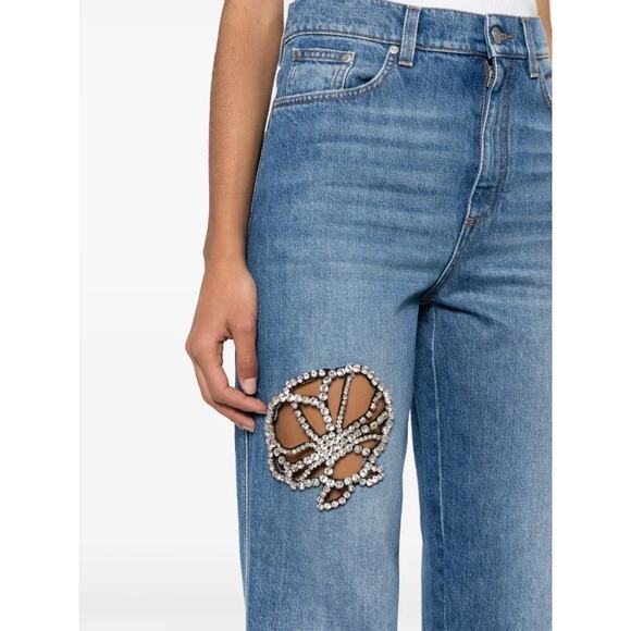 Stella McCartney Crystal Embellished Medium Wash Denim Jeans Size 30 - Picture 16 of 16